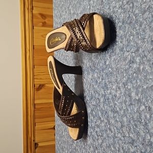 Candie's Brown Woman's Heeled Sandals